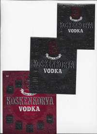 Koskenkorva  Vodka   - viinaetiketti 3 eri kokoa