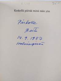 Keskellä päivää minä näin yön : runoja (signeerattu, tekijän omiste)
