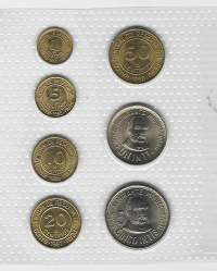 Peru rahasarja 1,5,10,20 ja 50 centimos 1 ja 5  intis 1985-88 - ulkomainen kolikko