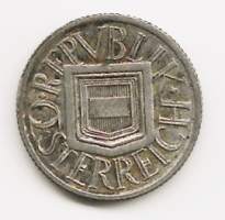 Itävalta 1/2 Shilling 1925  - ulkomainen kolikko hopeaa