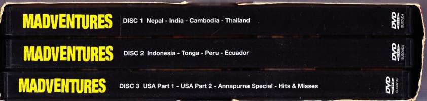DVD - Madadventures - The Ultimate Travel Show, 2005. 3-dvd boksi.