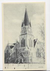 Kemi  kirkko - paikkakuntakortti, kirkkopostikortti  postikortti  kulkematon