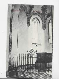 Henrikin kappeli Nousiainen - paikkakuntakortti, kirkkopostikortti  postikortti  kulkenut nyrkkipostissa