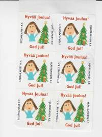 Sydänlapset  - tarra - arkki   6 kpl kirjeensulkija