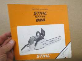 Stihl Raket 028 moottorisaha -käyttöohjekirja &amp; varaosaluettelo