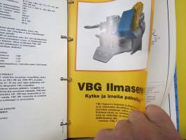 VBG 1987 yritysesite - tuotevalikoima; vetokytkimet &amp; ilmaservot, vetopalkit &amp; alleajosuojat, vetosilmukat &amp; vetoaisat, hinauskoukut, sähkövarusteet -tuoteluettelo