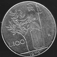 Italia 100 liiraa - 4 kolikkoa 1966, 1968. 1975, 1977