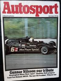 Autosport - Lehti 1978 nr 4 - Gunnar Nilsson: our tribute, Birmingham Motor Show report, Bandama Rally progress, Track Test: Hesketh 308LM, ym.