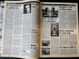 Autosport - Lehti 1978 nr 13 - All-new F1 Tyrell 009, Grand Prix testing latest, Interview Markku Alen, GP Benz test, British champions, ym.