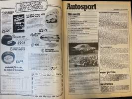 Autosport - Lehti 1977 nr 9 - Another Ford - dominated RAC, Full report of Waldegaard´s victory, Group 2 review, Didier Pironi, ym.