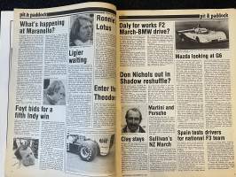 Autosport - Lehti 1977 nr 5 - New March romps Donington F2, James Hunt in Japan, Daly clinches BP F3 title at Thruxton, ym.