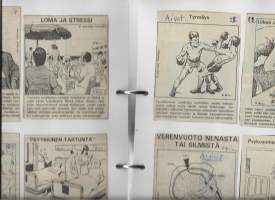 Lehtileikekansio 2lÄÄKÄRIN vIHJEITÄ  Lasse Hesselin sanomalehtisarjakuva 1970-luku  useita satoja leikkeitä