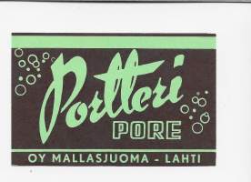 Portteri Pore-   juomaetiketti