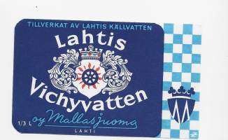 Lahtis Vichyvatten-   juomaetiketti