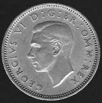 Englanti - One shilling 1948  ja sixpence 1950 kolikot