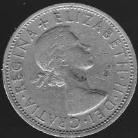 Englanti - 2 shillings 1966 kolikko