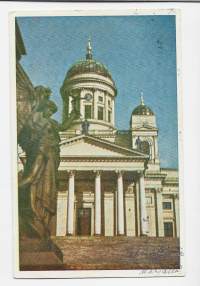 Helsinki Suurkirkko- paikkakuntakortti, paikkakuntapostikortti  postikortti  kulkenut 1946