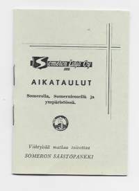 Aikataulut Somerolla, Somerniemellä ja ympäristössä  aikataulu  1965 aikatauluvihko 16 sivus