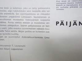 Asko 1958 nr 2, Wirkkala - rytmillistä vaneria, Kesämaja Päijänteellä - suunnittelu Arkkitehtuuritoimisto Unto Ojonen, Olli Borg pöytälevyidea vaihdettavia kankaita