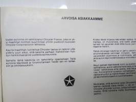 Chrysler (France) 1307, 1508 -käyttöohjekirja