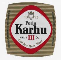 Porin Karhu  III  olut - olutetiketti