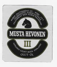 Musta Hevonen   III  olut - olutetiketti