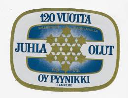 Pyynikki 120 vuotta Juhla Olut IV B olutetiketti