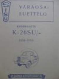 Sisu varaosaluettelo  kuorma -auto K-26SU/1958-1959