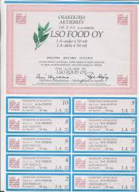 LSO Food Oy  osakekirja 1989