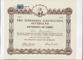 Åbo Skärgårds Elektricitets Ab, Nauvo 1948  , osakekirja