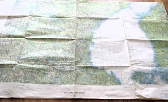 USAF Pilottage Chart - Finland, Norway, Sweden  kartta 105x145 cm taitettu kokoon 26x37 cm  dated 1965 litographed