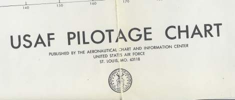 USAF Pilottage C- Federal Republic of Germany, Netherlands, United Kingdom  kartta 105x145 cm taitettu kokoon 26x37 cm  dated 1966  litographed
