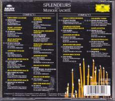 CD -Splendeurs De La Musique SacréE (Klassista, hengellistä musiikkia), 1990. Kokoelma, 2-CD.