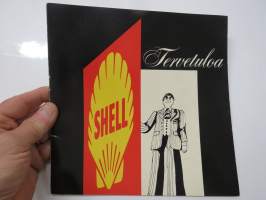 Shell - Tervetuloa, kirjanen, laadittu Oy Shell Ab:n ja Oy Kamex Ab:n uusille toimihenkilöille ja työntekijöille, piirrokset Heikki Kastemaa