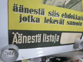 Sinä ajattelet omilla aivoillasi - äänestä siis ehdokkaita jotka tekevät samoin -vaalijuliste