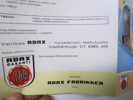 Adax sähkövatkain -myyntiesite