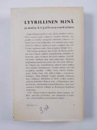 Lyyrillinen minä ja muita kirjallisuustutkielmia