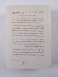 Suomalainen lyriikka Juhani Siljosta Kaarlo SarkiaanVIII,