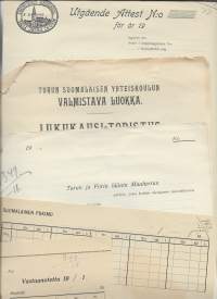 Täyttämättömiä blanko lomakkeita vuodelta 1918  firmalomake 5 kpl erä