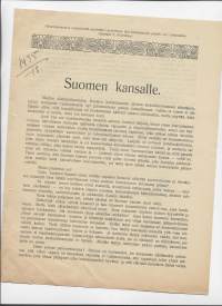 Suomen 8. Yleisen Kirkolliskokouksen jäsenet / Vetoomus 1918 Suomen kansalle Itsenäisyyden puolesta 3 sivua