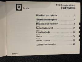 Chevrolet Beretta - Käyttöohjekirja (1994)