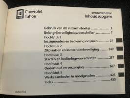 Chevrolet Tahoe - Käyttöohjekirja (Vuotta ei tiedossa)