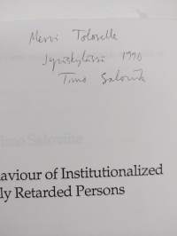 Adaptive Behaviour of Institutionalized Mentally Retarded Persons (signeerattu, tekijän omiste)