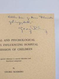 Social and Psychological Factors Influencing Hospital Admission of Children (signeerattu, tekijän omiste)