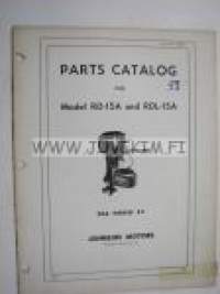 Johnson Sea Horse 25 hp models RD-15A and RDL-15A outboards 19?? parts catalog -varaosaluettelo