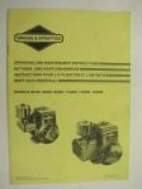 Briggs &amp; Stratton models 60100, 80200, 82200, 112200, 130200, 132200 operating and maintenance instructions -käyttö- ja huolto-ohjekirja englanti, ruo