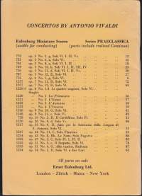 Musiikki - Händel - Concerto Grosso for String Orchestra Opus 6 No 1 in G major. Nuottivihko/Partituuri 19x13 cm.