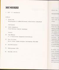 Musiikki (-lehti) - 1977 vuosikerta 1-4, 4 numeroa.  Katso sisältö kuvista.