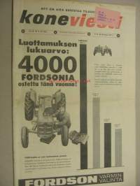 Koneviesti 1961 nr 20    Kannessa: 4000 Fordson -traktoreita ostettu tänä vuonna.   Artikkeli : Deutz D 30.  Fiat-traktoreista  mainos, 5 eri mallia.