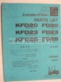 Mitsubishi Lift Trucks Parts List KFD20, KFD23, KFD25, FD20, FD23, FD25 -varaosaluettelo